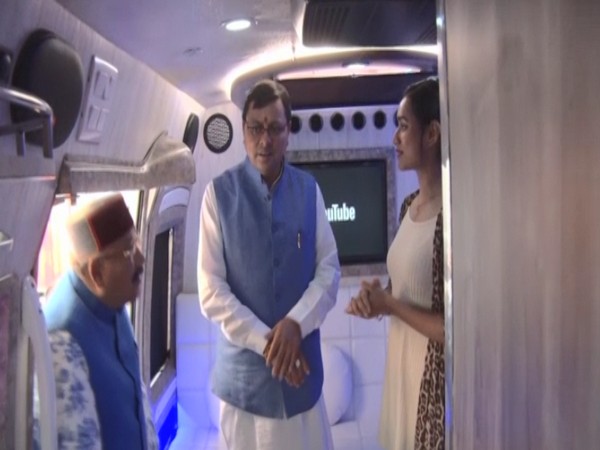 Uttarakhand Chief Minister Pushkar Singh Dhami inspecting the caravan (Photo/ANI)