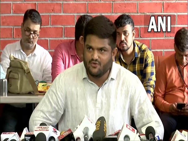 Gujarat Patidar leader Hardik Patel during Press conference in Ahmedabad. (ANI/photo)