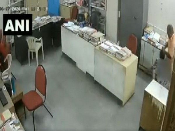 Man assaulting a female colleague following verbal spat in a govt hotel in Andhra's Nellore. (file photo)