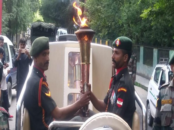 The 'Victory Flame' in Manali town on Saturday. Photo/ANI