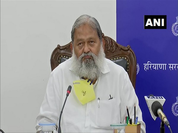 Anil Vij addressing a press conference in Ambala on Thursday.