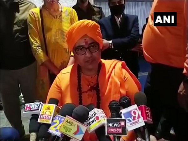 BJP MP Pragya Singh Thakur speaking in Ujjain.