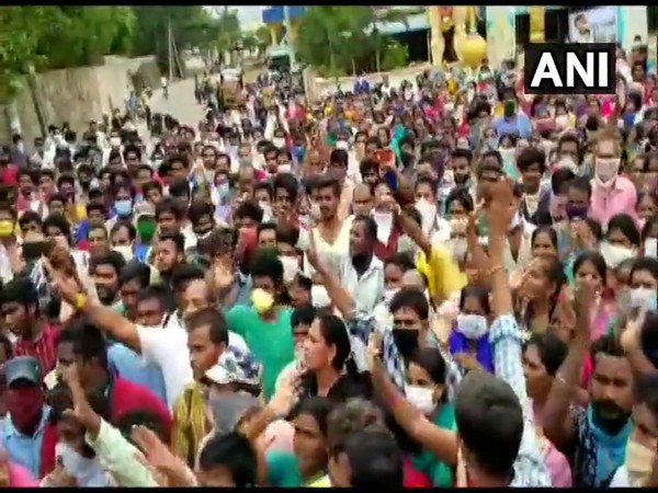 A visual from the protest in Visakhapatnam on Tuesday. 