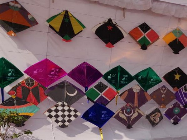 Visual from kite flying sport in New Delhi. 