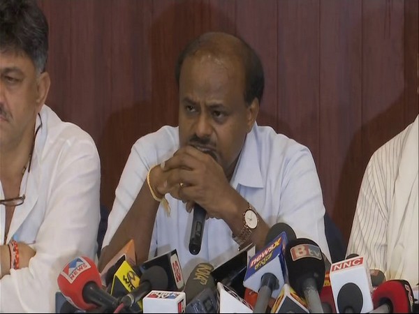 Chief Minister HD Kumaraswamy addressing media persons in Bengaluru on Tuesday. Photo/ANI 