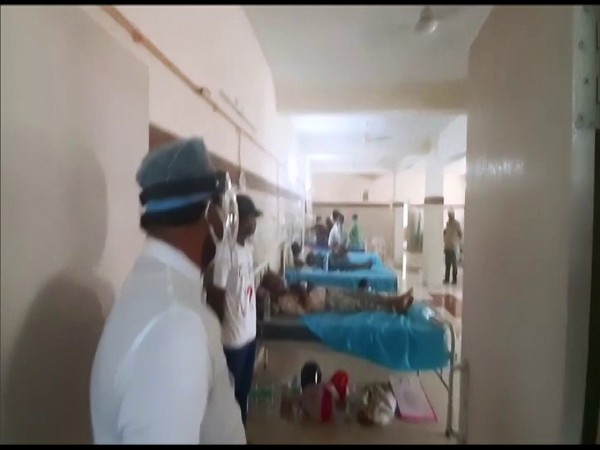 MoS G Kishan Reddy inspecting a COVID hospital in Hyderabad. (Photo/ANI)