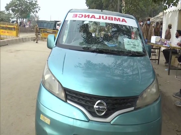 A sampling unit has been set up by Sub Divisional Magistrate for Covid-19 testing at Singhu border on Friday. (Photo/ANI)