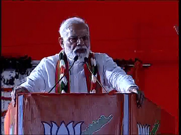 Prime Minister Narendra Modi addressing a gathering in Vishakhapatnam on Friday. Photo/ANI