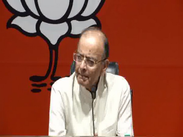 Arun Jaitley addressing the media in Delhi on Wednesday.