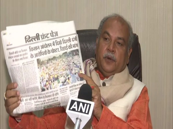 Union Agriculture Minister Narendra Singh Tomar while talking to ANI on Friday. (ANI)