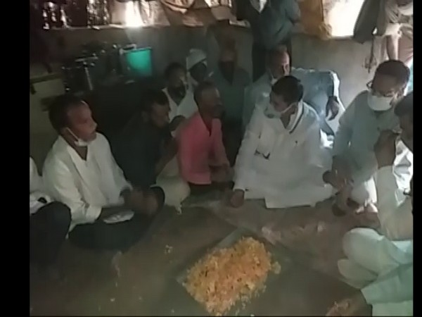 Congress leaders with the family of the deceased priest. (Photo/ANI)