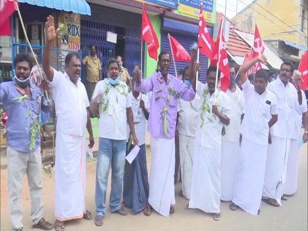 Visuals from the protest. (Photo/ANI)