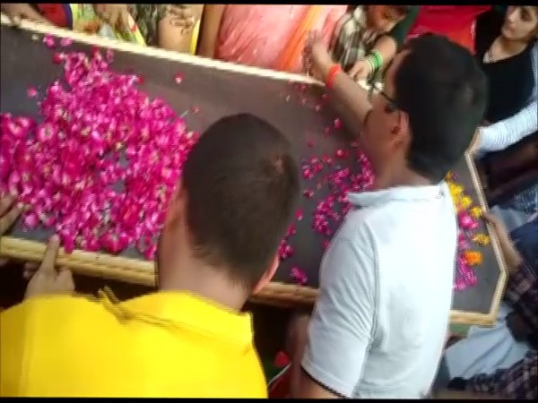 Visuals from the last rite ceremony. (ANI)