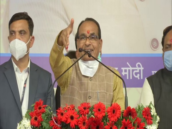 Madhya Pradesh Chief Minister Shivraj Singh Chouhan speaking at a event in Katni on Saturday. (Photo/ANI)