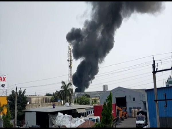 Smoke billowing out of the factory in Ahmedabad on Wednesday. (Photo/ANI)