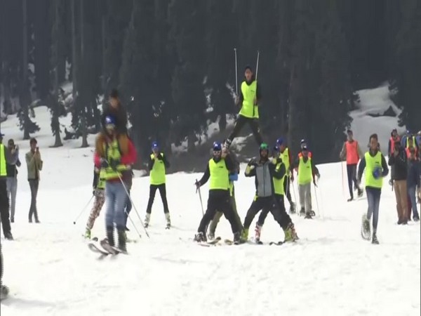 Tourists in Doodhpathri enjoying adventure sports. (Photo/ANI)