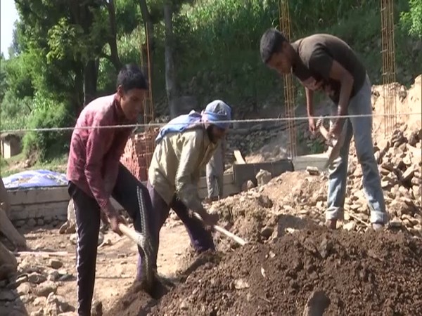 Visuals from the pukka house construction in Rajouri. (Photo/ANI)