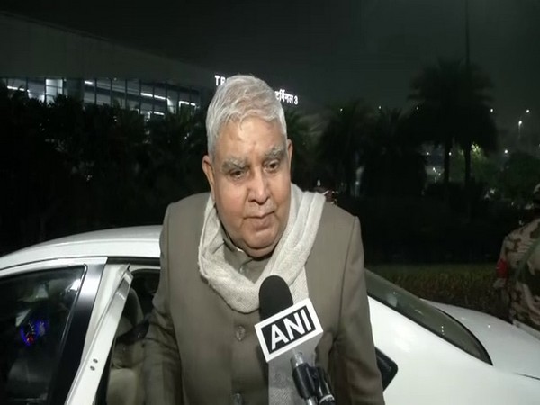Governor Jagdeep Dhankhar speaking to ANI on Friday night. (Photo/ANI)