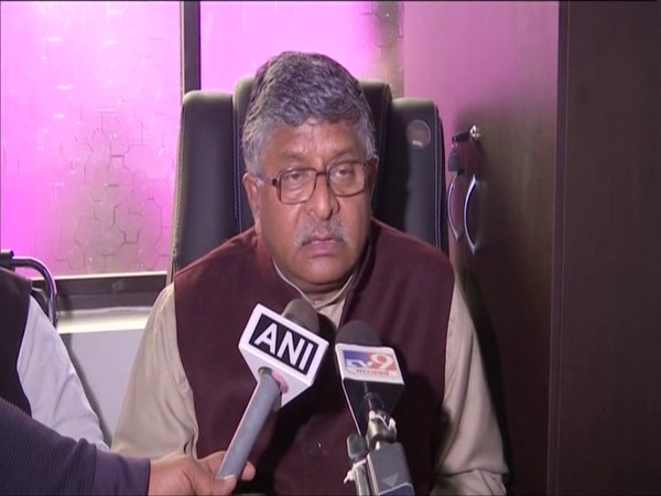 Union Minister for Law and Justice, Ravi Shankar Prasad talking to media in Patna. (Photo/ANI)