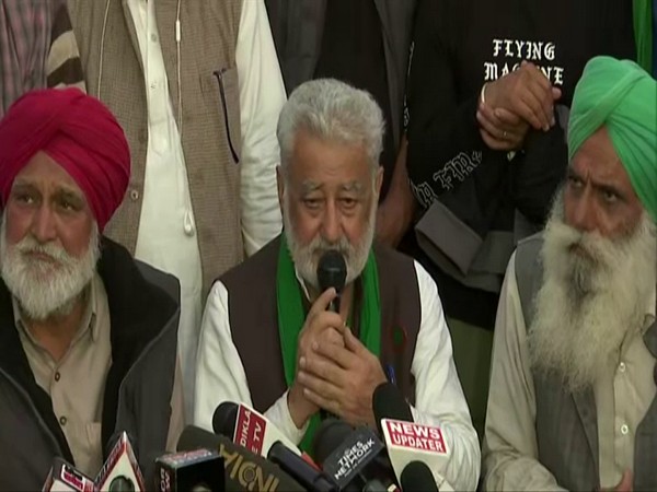 Farmers' leader Dr Darshan Pal addressing press conference at the Delhi-Haryana Singhu border on Monday. (Photo/ ANI)