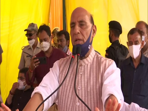 Defence Minister Rajnath Singh in Lucknow. (Photo/ANI)