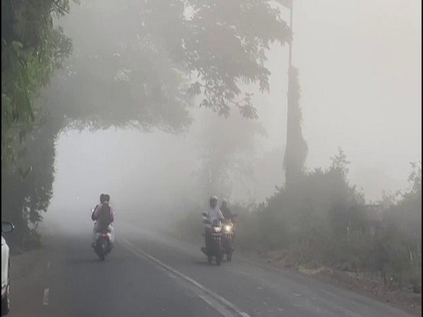 A thick blanket of fog engulfed isolated areas of Nashik district's Deolali camp area. (Photo/ANI) 