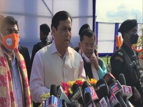 Assam Chief Minister Sarbananda Sonowal speaking at the inauguration of the Dibrugarh Bypass. (Photo/ANI)
