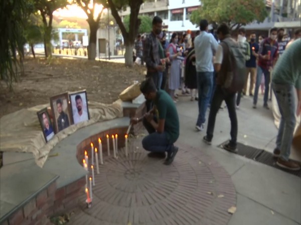 People at the candlelight vigil in Chandigarh. (Photo/ANI)