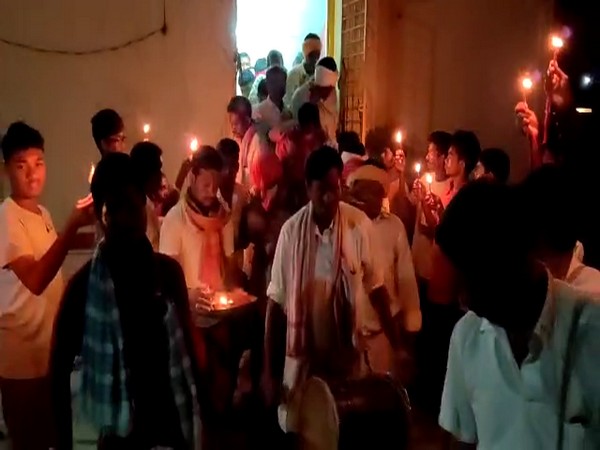 A procession and Jagran to celebrate special festival in Mulugu. Photo/ANI
