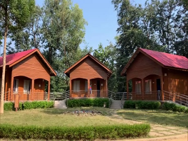 The log huts at Tepania Eco-park are attracting tourists in Tripura, (Photo/ANI)