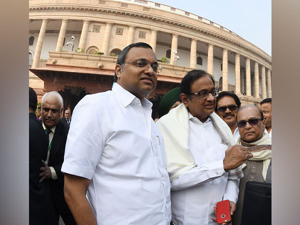 former union minister P Chidambaram and his son Karti Chidambaram. [File Photo/ANI]