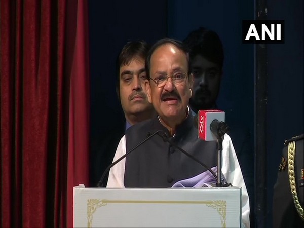 Vice President Venkaiah Naidu delivering lecture in New Delhi on Sunday. 