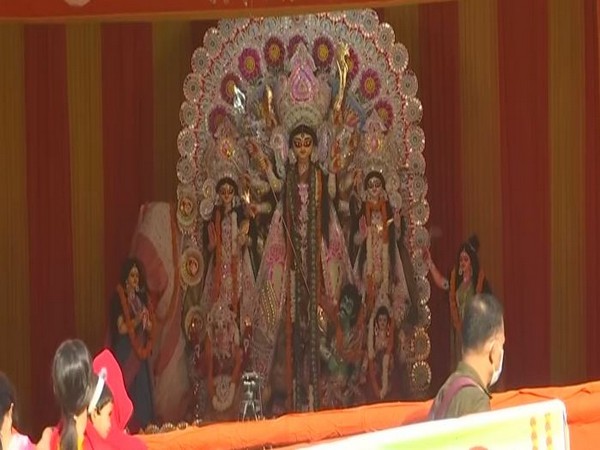 Goddess Durga idol in Delhi. (Photo/ANI)