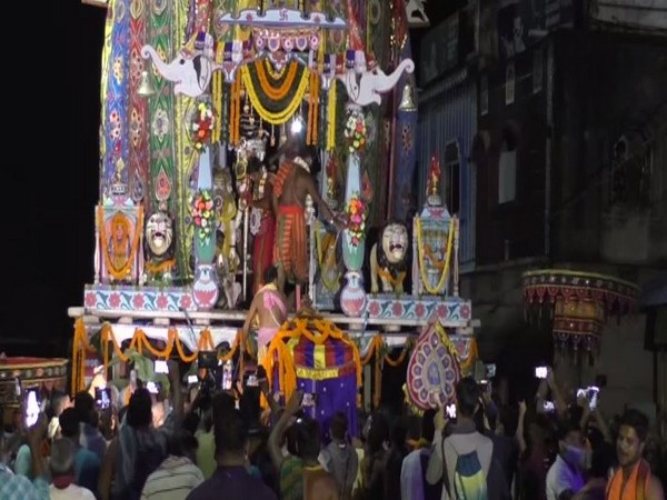The Rath Yatra of Biraja Devi started on Wednesday in Jajpur, Odisha. (Photo/ANI)