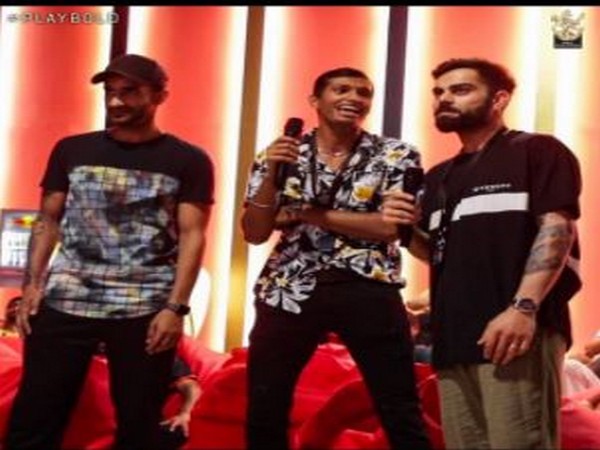 Virat Kohli, Navdeep Saini and Gurkeerat Singh. (R-L) (Photo/RCB Instagram)  