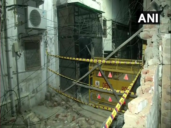 Wall of Model Eye Hospital in Lajpat Nagar collapsed on Monday. Photo/ANI