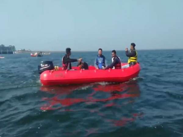 Tourists on a boat ride in Gularbhoj reservoir in Uttarakhand [Photo/ANI]