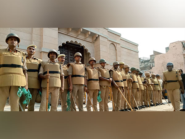 Security personnel stand guard outside the Gyanvapi Mosque (File Photo/ANI)