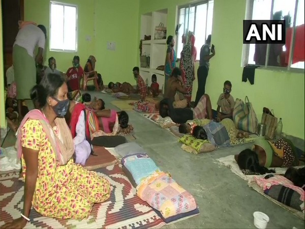 Residents of Ramnagar in the 'Multipurpose Cyclone Shelter' 
