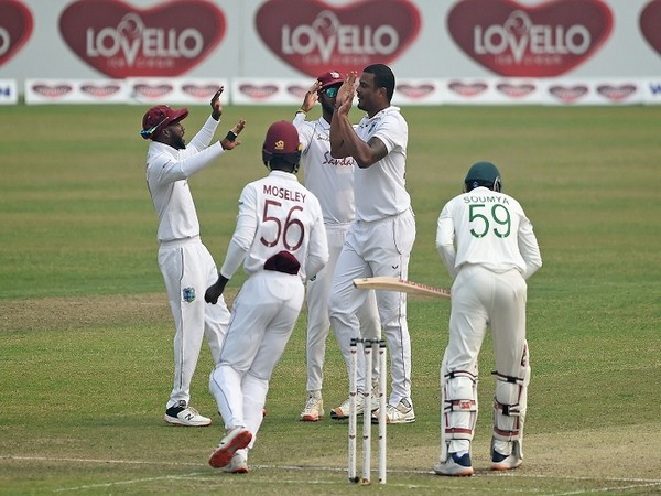 West Indies restricted Bangladesh to 105/4 by stumps on day two (Image: ICC)