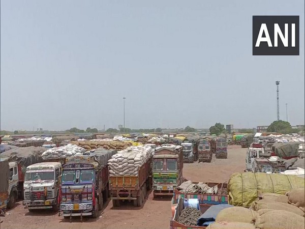 Trucks laden with wheat stuck at Kandla port in Kutch district of Gujarat. (File Photo/ANI)