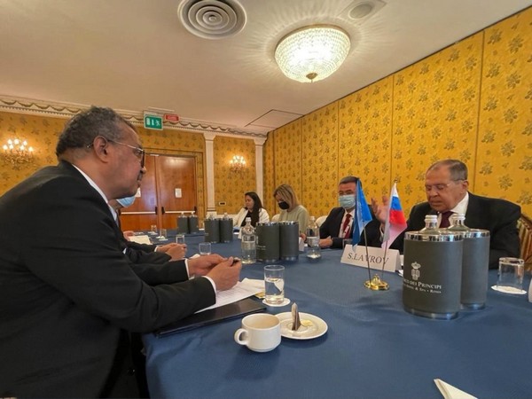 WHO chief meets Russian foreign minister at G20. (Photo Credit: WHO chief Twitter)