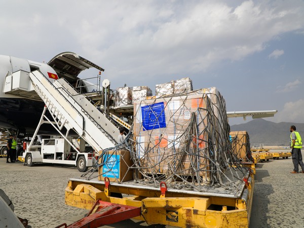 A plane carrying the medical supply landed in Kabul on Saturday.    (Photo credit: WHO Afghanistan /Twitter)