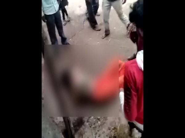 Visual of woman being thrashed in MP's Dewar (Photo/ANI) 