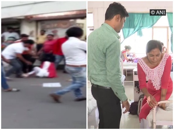 BJP MLA thrashing NCP woman leader / NCP leader Nitu Tejwani speaking to ANI