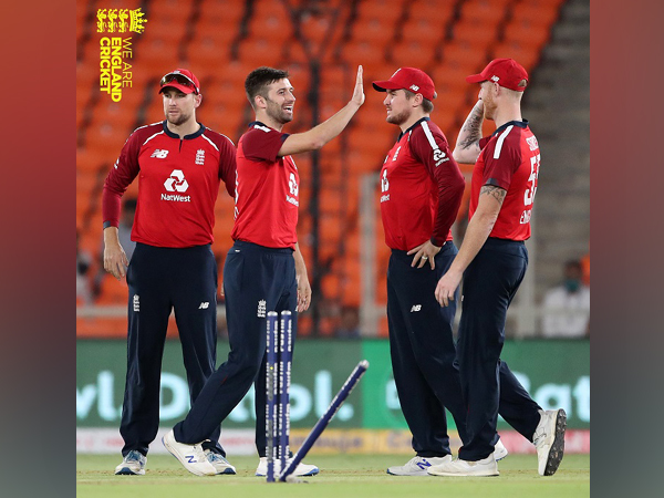 Mark Wood celebrates after dismissing KL Rahul (Image: England Cricket)