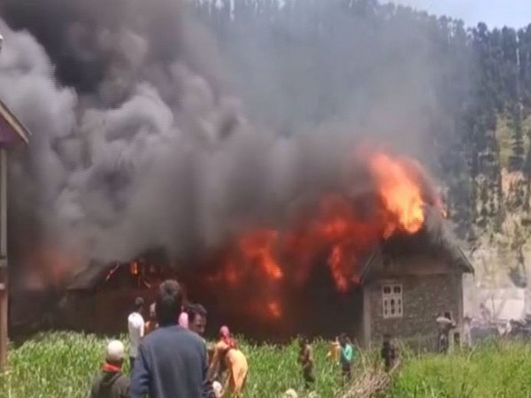 Visual of fire in Ramban district. (Photo/ANI)