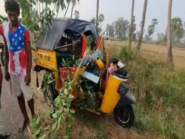 Visual of the damaged auto after the accident. (Photo/ANI)