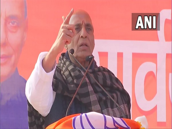 Defence Minister Rajnath Singh in Baldev (Photo/ANI)