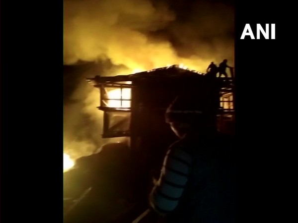 Visual of fire in Raila village (Photo/ANI)